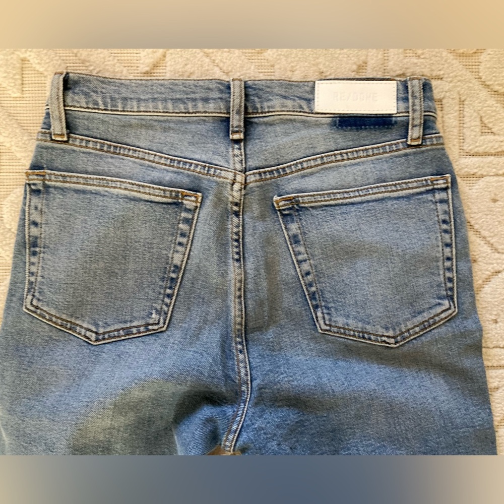 Re/Done Light Blue Distressed High Rise Jeans - Picture 6 of 7